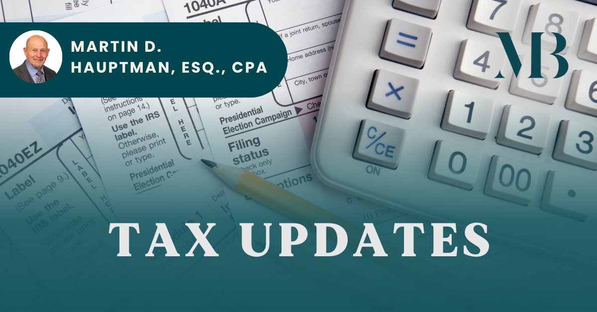 New Jersey Taxation Updates Mandelbaum Barrett PC