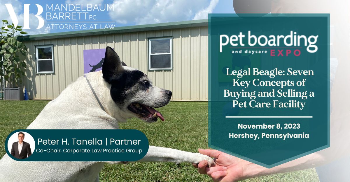Peter Tanella, Esq. to copresent at the Pet Boarding and